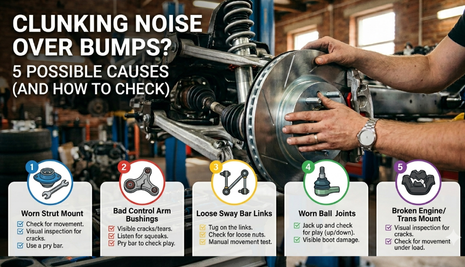 Clunking Noise Over Bumps? 5 Possible Causes (And How to Check)